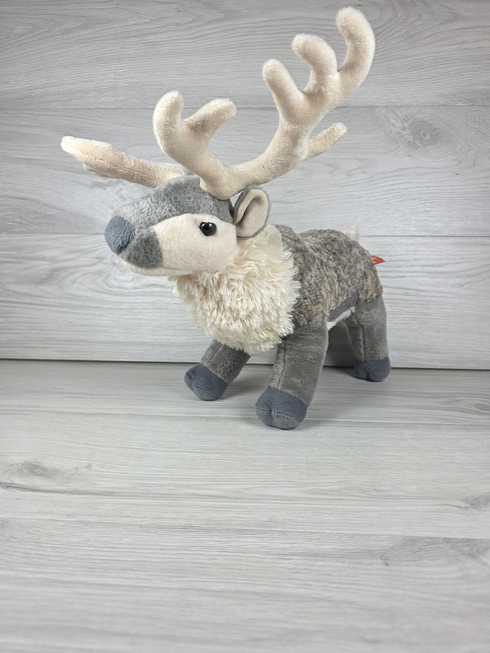 Aurora Plush Reindeer or Stag Gray Cream Tan 15" Realistic Cabin Decor SU46